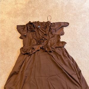 Old Navy Chocolate Brown Ruffle Dress